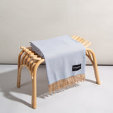 Love Stories - 100% Cashmere Blanket - Baby Blue & Light Brown - Reversible - Heating & Plumbing London - Throw